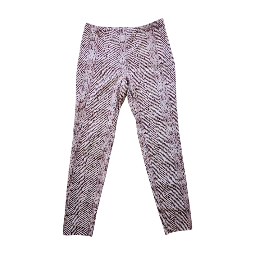 Free People Chevron Zig Zag Knit Jacquard Skinny Pants S-M Y2k Retro 70s Boho
